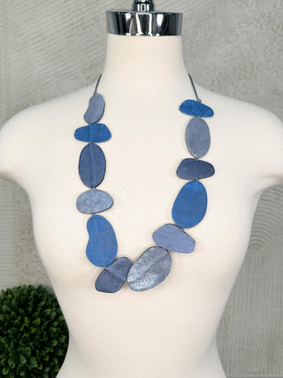 7PM Organic Shapes Necklace, Blue Combo - Statement Boutique