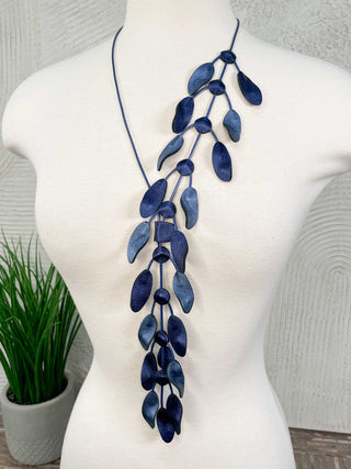 7PM Petals Lariat Necklace, Blue - Statement Boutique