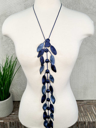 7PM Petals Lariat Necklace, Blue - Statement Boutique