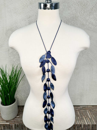 7PM Petals Lariat Necklace, Blue - Statement Boutique