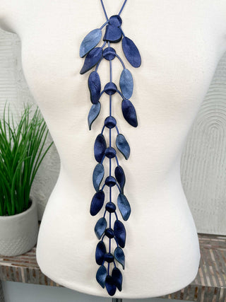 7PM Petals Lariat Necklace, Blue - Statement Boutique