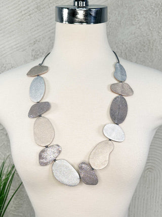 7PM Organic Shapes Necklace, Silver - Statement Boutique