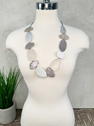 7PM Organic Shapes Necklace, Silver - Statement Boutique