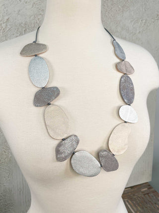 7PM Organic Shapes Necklace, Silver - Statement Boutique