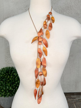 7PM Petals Lariat Necklace, Orange - Statement Boutique
