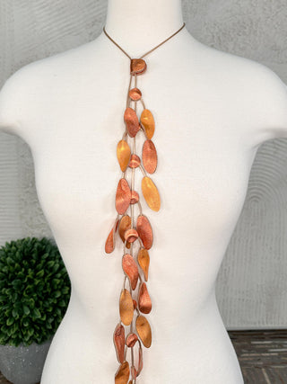 7PM Petals Lariat Necklace, Orange - Statement Boutique
