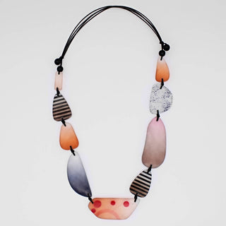 Sylca Designs Orange and Black Celia Necklace - Statement Boutique