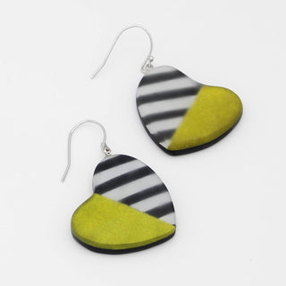 Sylca Designs Lime and Black Anastasia Heart Earrings - Statement Boutique