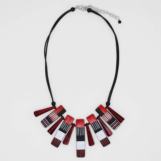 Sylca Designs Black and Red Cascade Charm Necklace - Statement Boutique