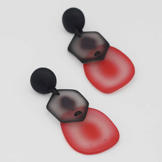 Sylca Designs Black and Red Dramatic Delaney Earrings - Statement Boutique