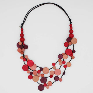 Sylca Designs Red Multi Strand Millie Necklace - Statement Boutique