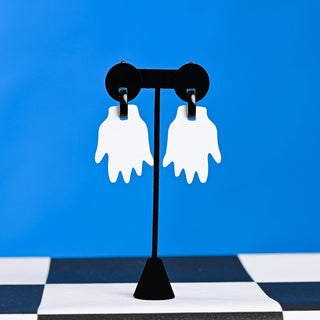 Hands Earrings, Black/White