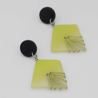 Sylca Designs Lime and Gold Thalia Drop Earrings - Statement Boutique