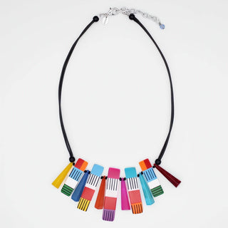 Sylca Designs Bright Multi Cascade Charm Necklace - Statement Boutique