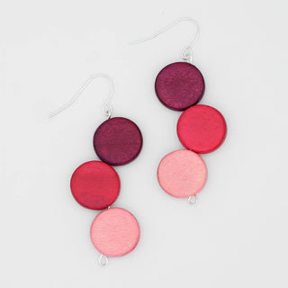 Sylca Designs Fuchsia Triple Stacked Earring - Statement Boutique