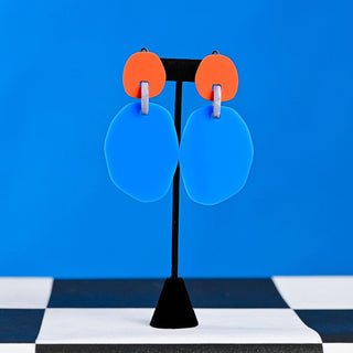 Jane Earrings, Blue/Orange
