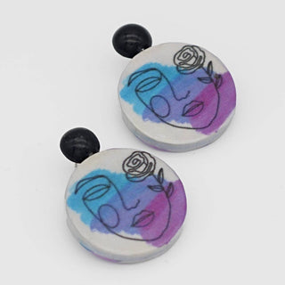 Sylca Designs Abstract Face Decoupage Earrings - Statement Boutique