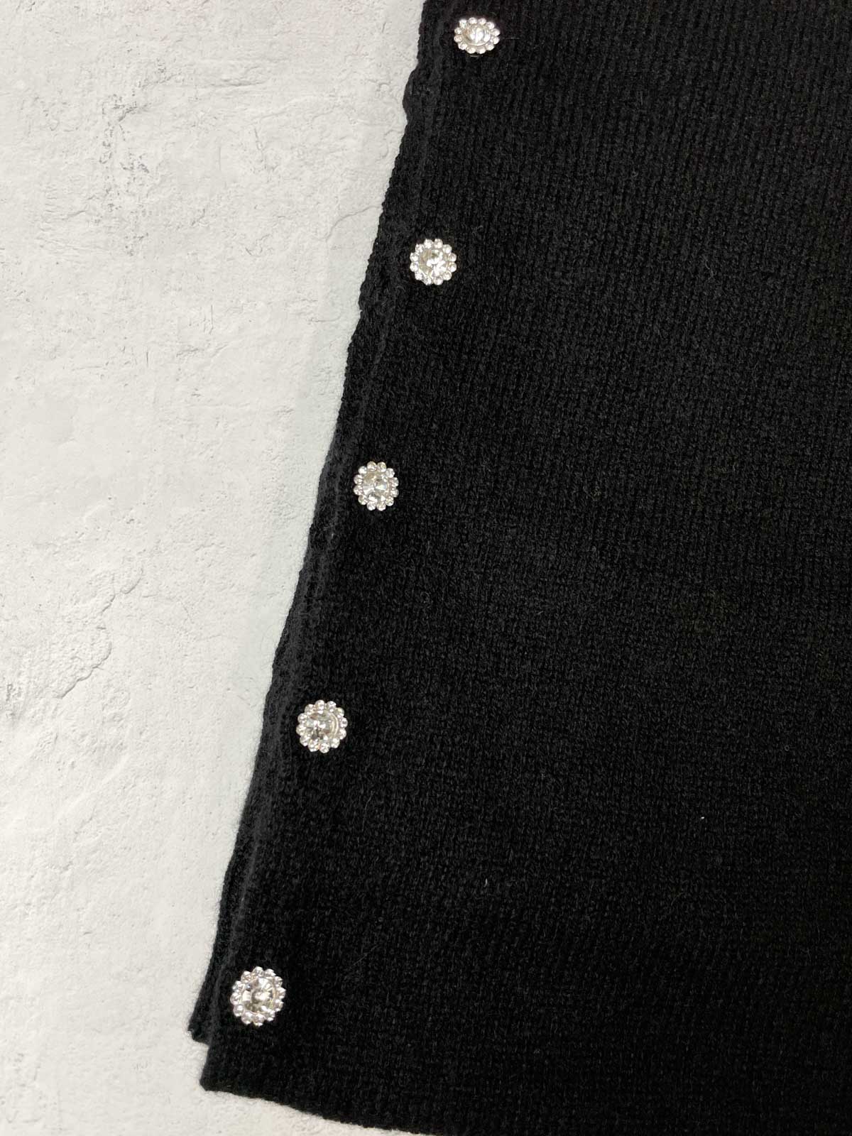 Alashan Cashmere Cashmere Rhinestone Beaded Trim Topper, Ebony - Statement Boutique