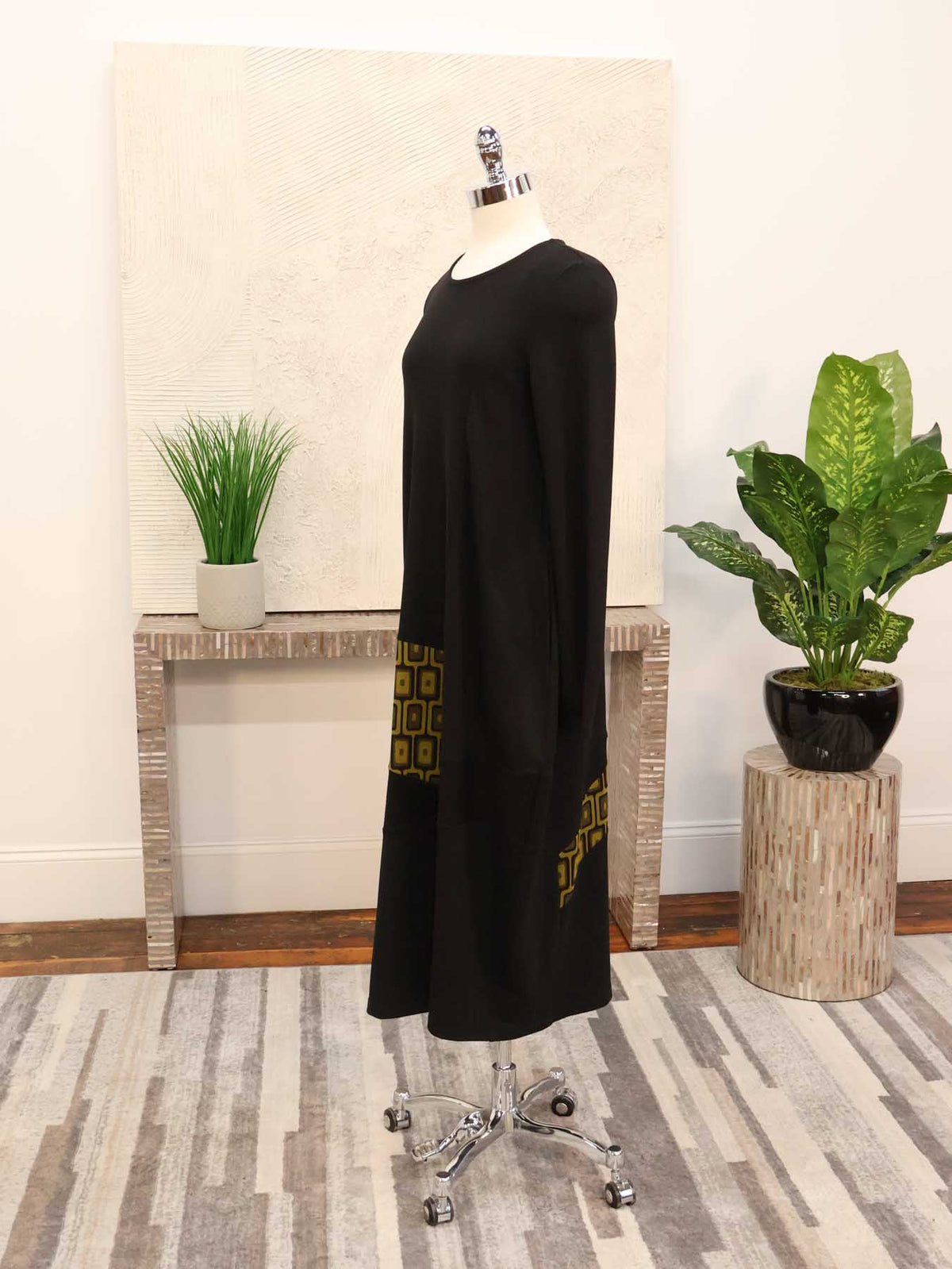 Alembika (Pre-Order) Accent Trim Cocoon Dress, Chartreuse - Statement Boutique