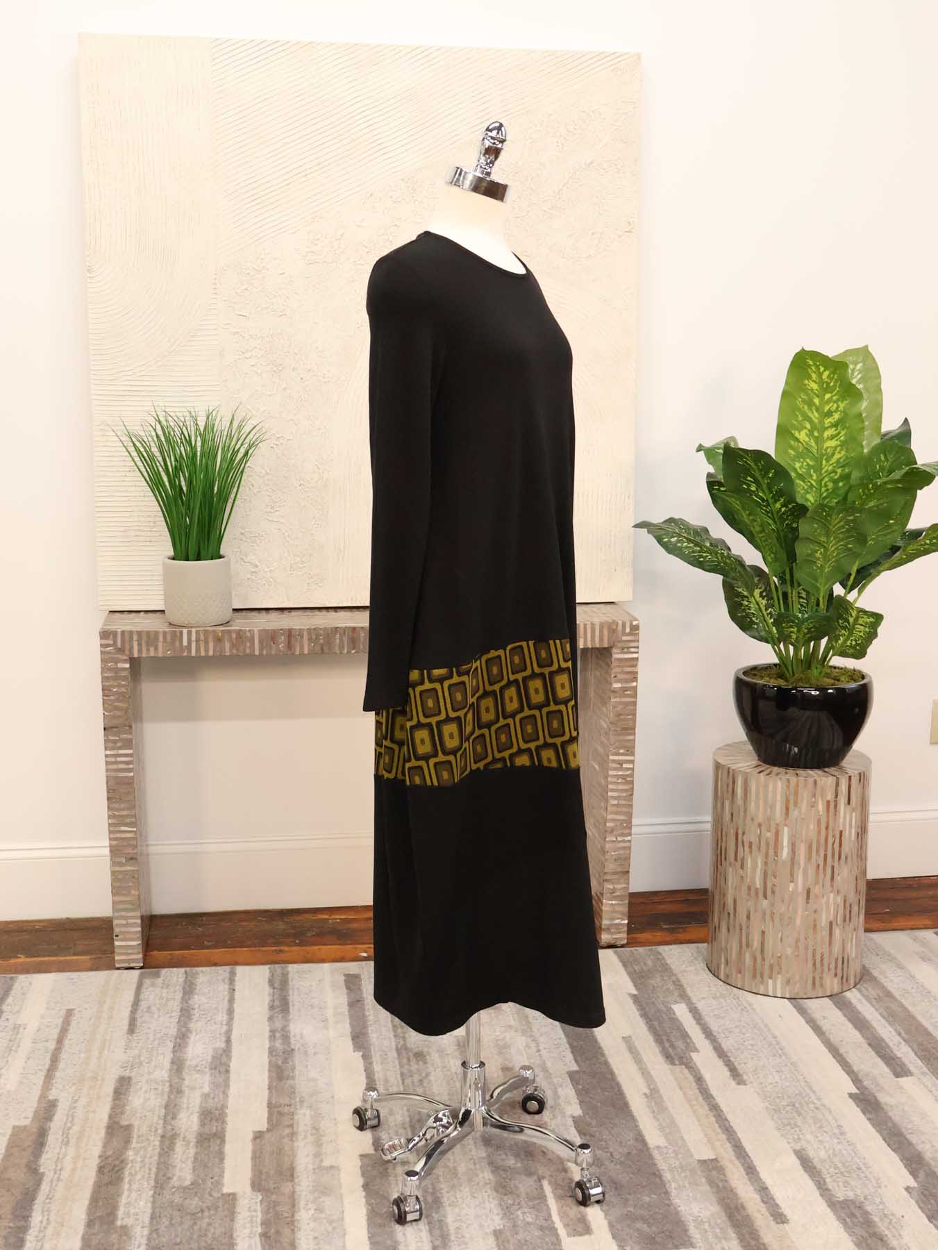 Alembika (Pre-Order) Accent Trim Cocoon Dress, Chartreuse - Statement Boutique