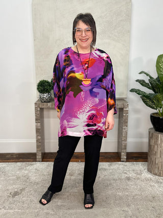 Alembika After Dark Georgette Boxy Top, Orchid - Statement Boutique