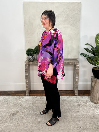 Alembika After Dark Georgette Boxy Top, Orchid - Statement Boutique