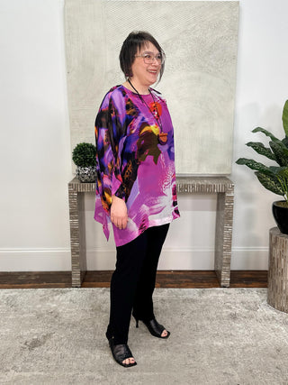Alembika After Dark Georgette Boxy Top, Orchid - Statement Boutique