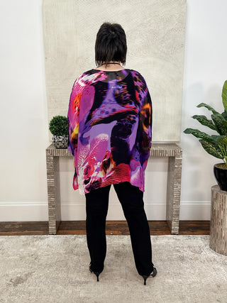 Alembika After Dark Georgette Boxy Top, Orchid - Statement Boutique