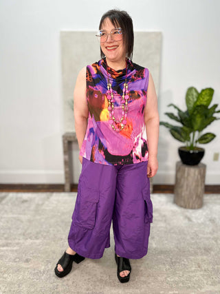 Alembika After Dark Taffeta Pocket Pant, Amethyst - Statement Boutique
