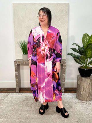 Alembika After Dark V-Neck Cocoon Dress, Orchid - Statement Boutique