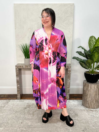 Alembika After Dark V-Neck Cocoon Dress, Orchid - Statement Boutique