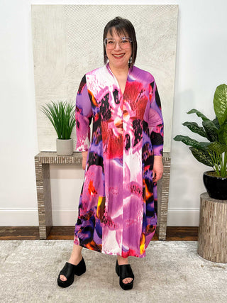 Alembika After Dark V-Neck Cocoon Dress, Orchid - Statement Boutique