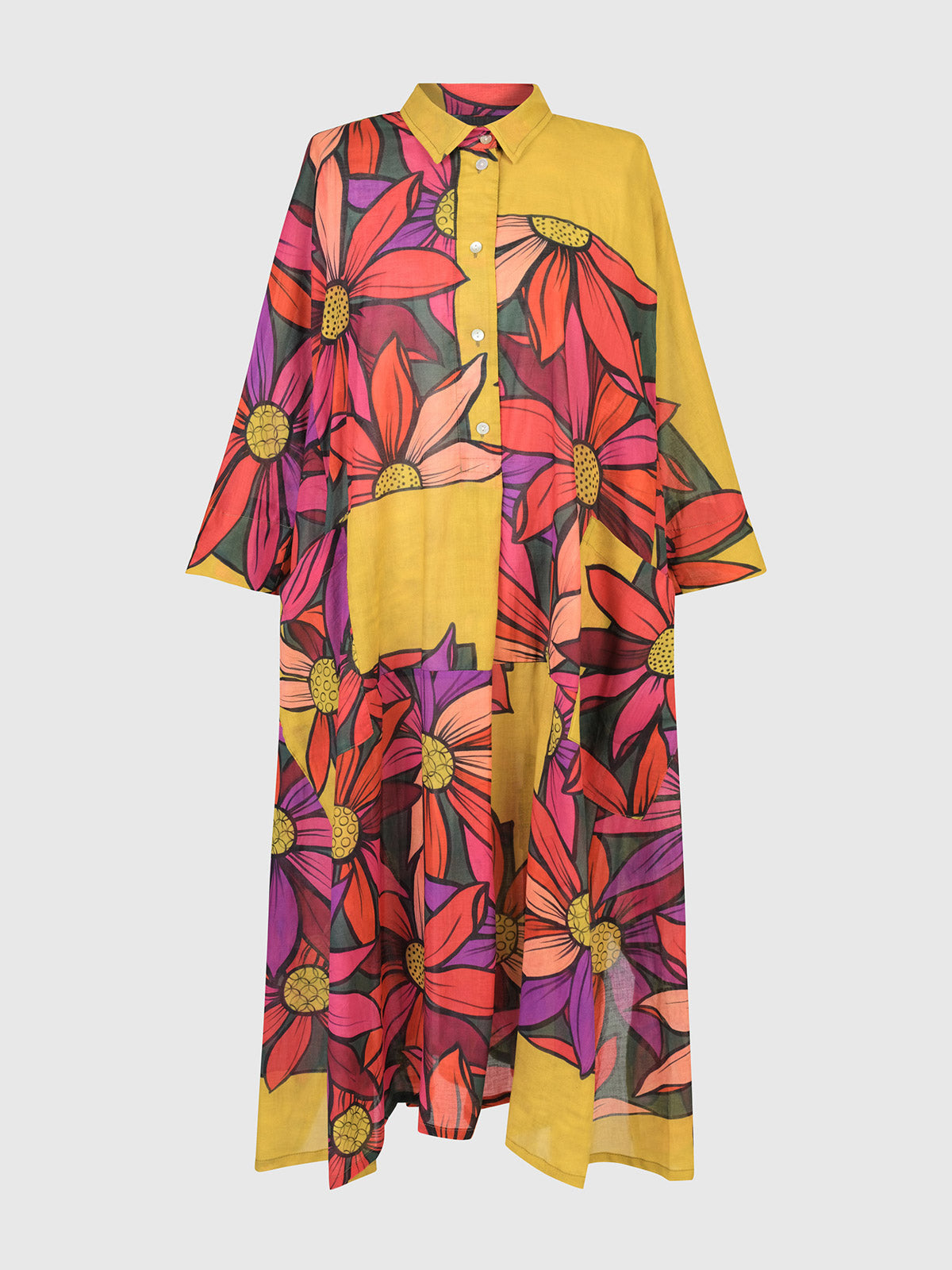 Alembika (Pre-Order) Bali Dreams Trapeze Shirt Dress, Bouquet - Statement Boutique
