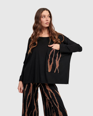 Alembika Boxy Pocket Top, Wood - Statement Boutique
