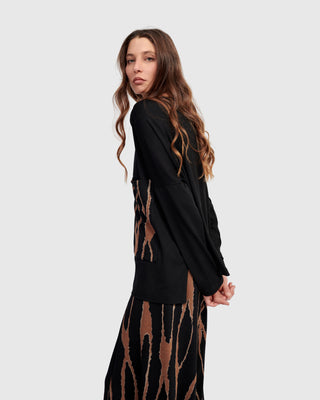 Alembika Boxy Pocket Top, Wood - Statement Boutique