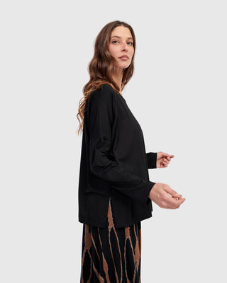 Alembika Boxy Pocket Top, Wood - Statement Boutique