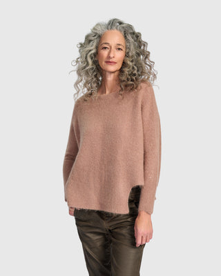 Brushed Step Hem Sweater, Sand