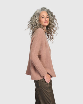 Brushed Step Hem Sweater, Sand