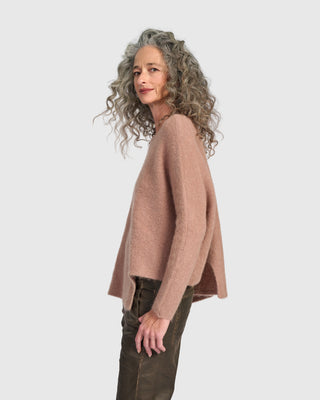 Brushed Step Hem Sweater, Sand