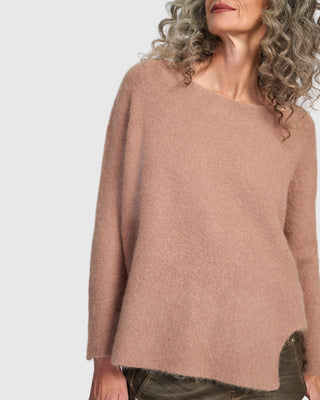 Brushed Step Hem Sweater, Sand