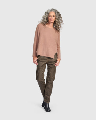 Brushed Step Hem Sweater, Sand
