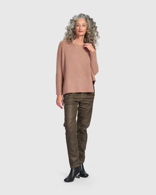 Brushed Step Hem Sweater, Sand