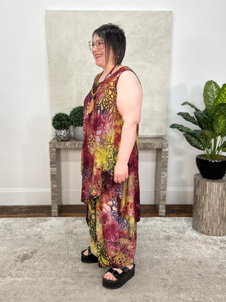 Alembika Burnout Asymmetric Tank Tunic, Petals - Statement Boutique