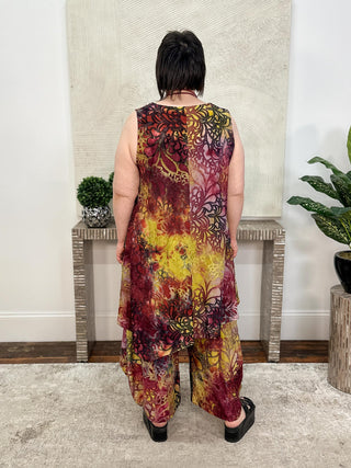Alembika Burnout Asymmetric Tank Tunic, Petals - Statement Boutique