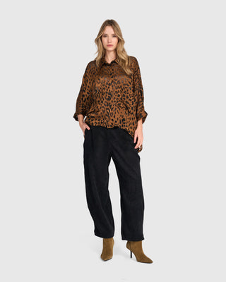 Burnout Oversized Shirt, Cognac