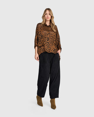 Burnout Oversized Shirt, Cognac