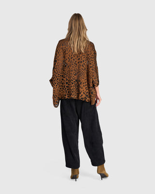 Burnout Oversized Shirt, Cognac