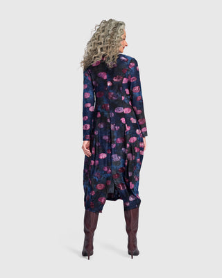 Burnout V-Neck Cocoon Dress, Midnight
