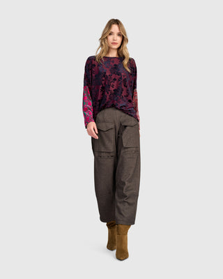 Burnout Velvet Boxy Top, Regal