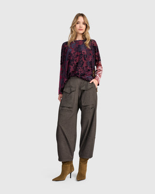 Burnout Velvet Boxy Top, Regal